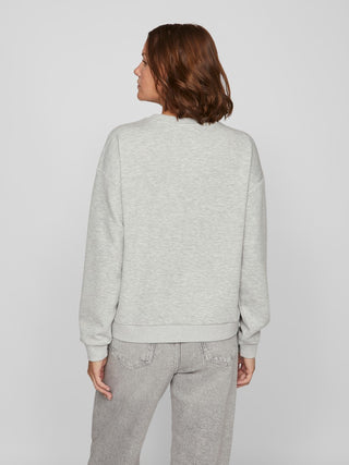 Sandy Long Sleeve Sweat Top | Light Grey Melange