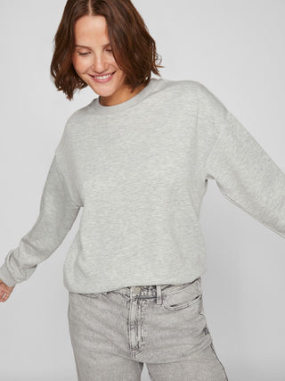 Sandy Long Sleeve Sweat Top | Light Grey Melange
