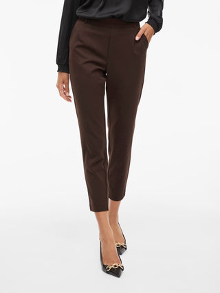 Varone High Waist Slim Leg Pants  | Coffee Bean
