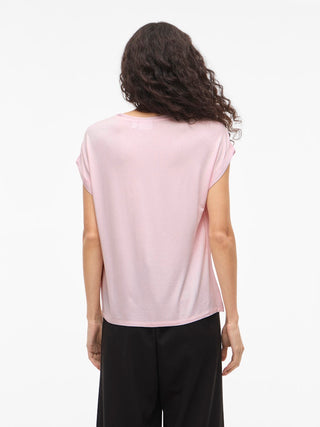 Ellette Short Sleeve Satin Top  | Cherry Blossom