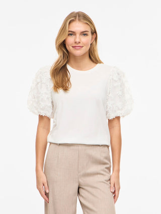 Onesca Round Neck Short Sleeve Top | Snow White