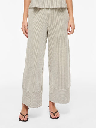 Striplo 7/8 High Waisted Trousers | Slate Black Birch