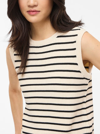 Malu Rib Sleeveless Round Neck Top | Sandshell Black