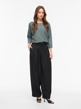 Malu Boatneck 3/4 Sleeve Knit Top | Balsam Green