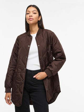 Tate Long Sleeve Quilted Jacket | Coffee Bean