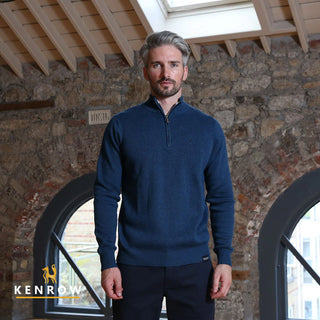 Vince 1/2 Zip | Blue Melange