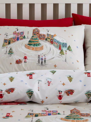 Catherine Lansfield Christmas Town Duvet Cover Natural