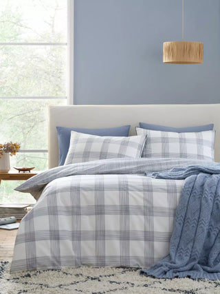 Marlow Check Duvet Cover Set | Blue