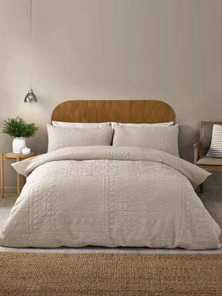 Folkstone Geo Duvet Cover Set  | Natural
