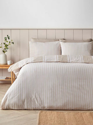 Banded Stripe Duvet Cover Set  | Natural