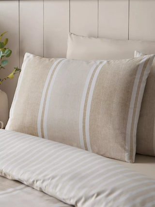 Banded Stripe Duvet Cover Set  | Natural