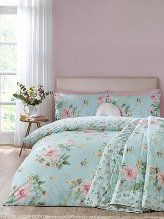 Avebury Floral Duvet Set | Duck Egg