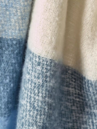 Faux Mohair Check Throw | Blue