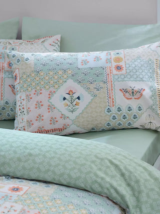Folk Patchwork Duvet Set | Green