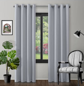 Ea Designs Daynight Black Out Eyelet Curtains Silver