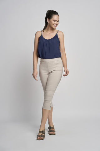 Orla Cropped Straight Trouser | Marl Stone