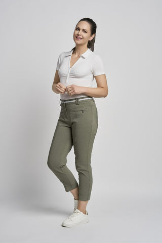 Ciara Cropped Straight Trouser | Khaki