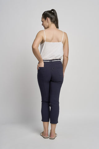 Ciara Cropped Straight Trouser | Navy