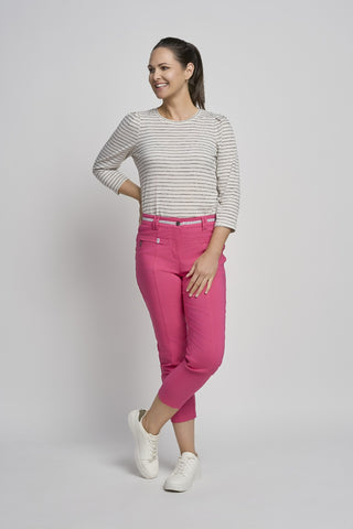 Ciara Cropped Straight Trouser | Fuchsia