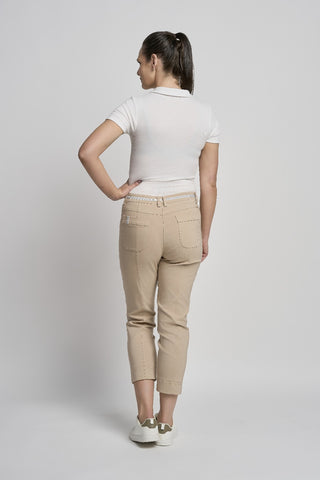 Ciara Cropped Straight Trouser | Latte