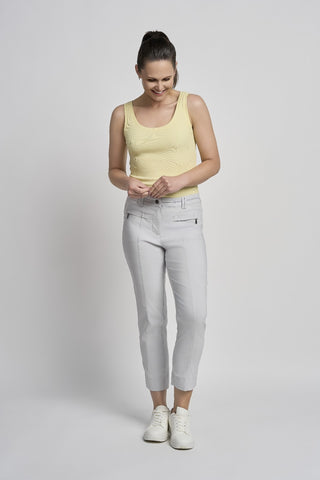 Ciara Cropped Straight Trouser | Silver