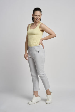 Ciara Cropped Straight Trouser | Silver