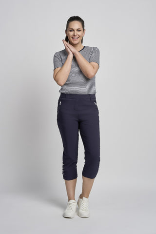 Niamh Cropped Straight Trouser | Navy