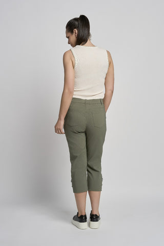 Niamh Cropped Straight Trouser | Khaki