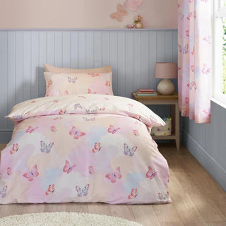 Ombre Butterflies Duvet Set | Pink