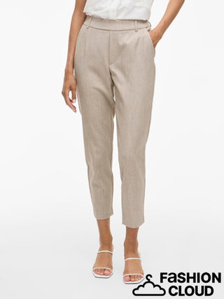 Varone High Waist Slim Pants  | Natural Melange