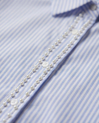 Pilina Long Sleeve Stripped Shirt | Snow White Light Blue