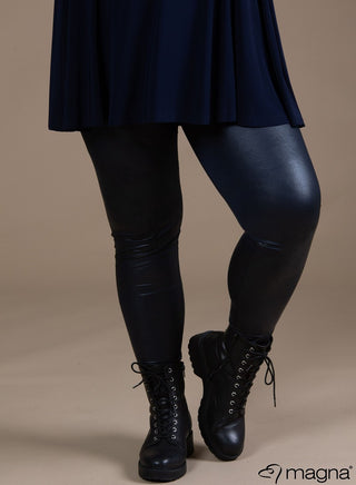 Geri Leather Legging Navy