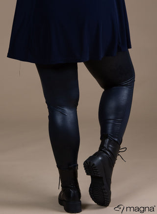 Geri Leather Legging Navy