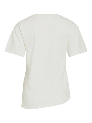 Kalmara Round Neck Short Sleeve Buckle Tee | Snow White