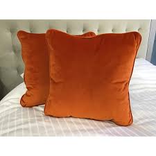 Velvet Piped Cushion Cover | Orange