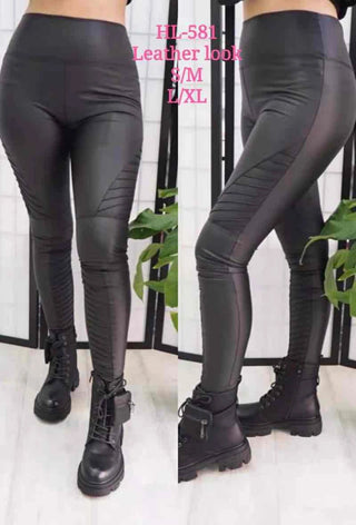 Biker leather Look Legging Black