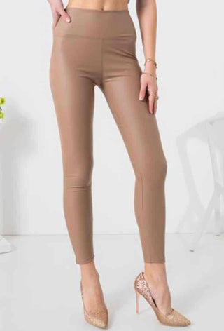 Plain leather Look Legging Taupe