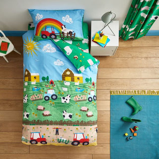 Farmyard Animals Duvet Cover Set | Blue