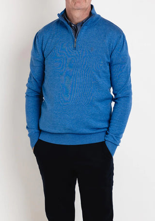 Tom Penn 1/4 Zip Knit Blue