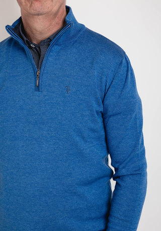 Tom Penn 1/4 Zip Knit Blue