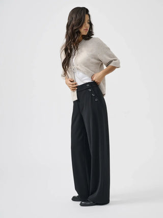 Rina Button Trousers | Black