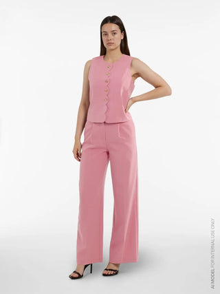 Iris High Waist Tailoring Trouers | Sea Pink