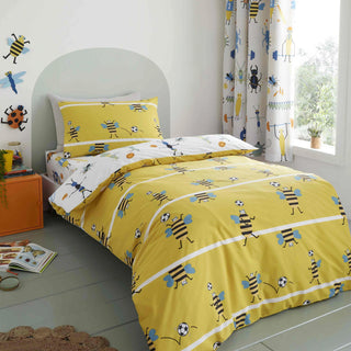 Catherine Lansfield Bugtastic Insects Reversible Duvet Cover Yellow