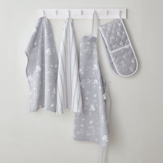Catherine Lansfield Meadowsweet Floral Apron White Grey