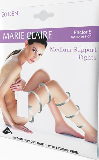 Marie Claire Meduim Support Tights Factor 8 Compression 20 Denier Tan Marie Clare Ladies Tights