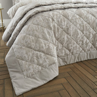 Catherine Lansfield Classic Damask Bedspread Natural