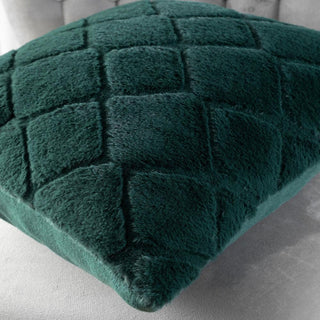 Catherine Lansfield Cosy Diamond Filled Cushion Bottle Green